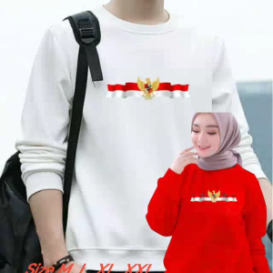 Bisa COD Sweater Pria Wanita Garuda Nusantara Kaos Hut RI Crewneck Pancasila Sweter Dirgahayu Nkri