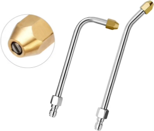 Đầu Nối Máy Cao Áp Xịt Rửa Vệ Sinh Máy Lạnh Rửa Xe Nhà Cửa Đầu Uốn Cong 30/90 Độ Góc Phun Xòe 25 Độ Dài 17/21cm