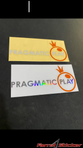 Stiker PRAGMATIC PLAY 12 cm - Putih