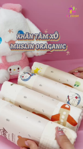 Khăn tắm cho trẻ em khăn tắm cho bé sơ sinh KidsWorld Bunny vải xô Muslin 2 lớp kích thước 100x100cm