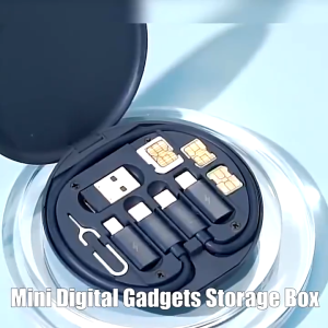 Multifunctional Fast Charging 4in1 60W USB Data Cable Fast Charge Line Storage Box Mini Digital Electronic Gadgets Organizer Card for Macbook Phone Cables & Converters Data