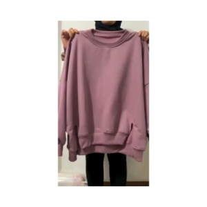 Sweater Oversize Wanita Ukuran Jumbo Atasan Cewek Croptop Big Size XXXL Motif Polos Bahan Katun Fleece