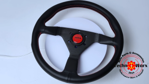 MOMO MONTE CARLO RED Steering Wheel 14IN Stitch Cover Leather High Quality horn Button nardi greddy