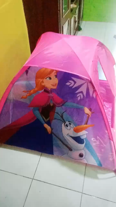 Tenda Karakter Kartun Mainan Kemah Kemping Rumah Rumahan Mudah Di Bongkar Berbagai Macam Motif Lucu Pasang Bahan Kain Parasit Alas Plastik Tenda Dome Character Cartoon