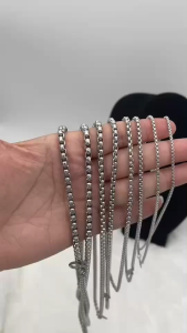 สีเลส Box R ผ่าหวาย สแตนเลสแท้เกรด304 ไม่ลอก ไม่ดำ ใส่อาบน้ำได้ปกติ เครื่องประดับ สร้อยคอ ใส่ได้ทั้งเด็กและผู้ใหญ่