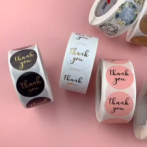 Thank You Birthday Party Seal Label Sticker Scrapbook Round Circle Stationery 500pcs/roll Label Pelekat生日贴纸标签