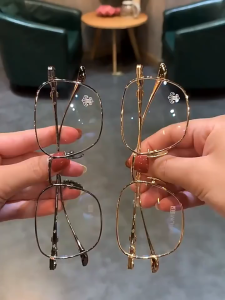 Kacamata Anti Radiasi Photocromic Metalik dengan Lensa yang Dapat Dipertukarkan dalam Bingkai Persegi