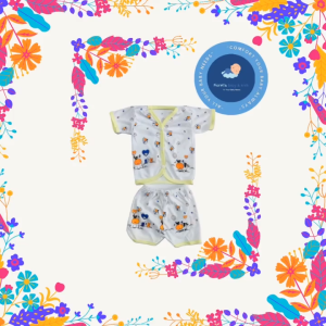 Baju Bayi Katun Setelan Lengan Pendek Bis Fullprint  Isi 3 Set dan 6 Set