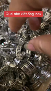Giá Sỉ túi 200 cái đai xiết ống quai nhê INOX cỡ 6mm-29mm