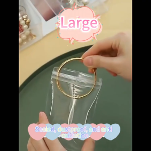 ถุงใส่เครื่องประดับใสหนา 10 ชิ้น ถุงปิดผนึก PVC ใส กันน้ำ ถุงป้องกันการเกิดออกซิเดชัน สำหรับต่างหู ลูกปัด สร้อยข้อมือ สร้อยคอ ปิ่นปักผม