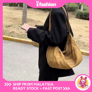 iFASHION 1575 READY STOCK Woman Big Capacity Sling Messenger Shoulder Chest Tote Handbag Bag Wanita Kapasiti Besar Kanvas Beg
