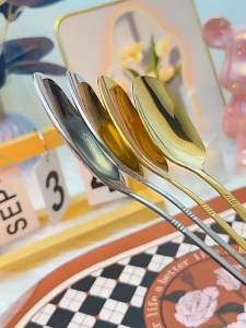 ร้านอาหาร ช้อนกาแฟสแตนเลส ของหวาน ช้อนแตงโมผลไม้G2663