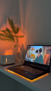 [KIRONA SCENT] Blazing Fire Aroma Diffuser 240ml | For Christmas Gift & Decor | 7 LED Flame Light | Remote Control | Free 30ML Diffuser Essential Oil