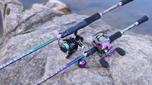 1.8m/2.1m 2 Sections Fishing Rod High Carbon Fishing Pole 5.2:1 Gear Ratio Spinning Fishing Reel Fishing Rod Set Full Set