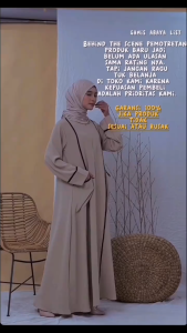 Atalia List Abaya Kantong Crinkle Airflow Size M L XL XXL