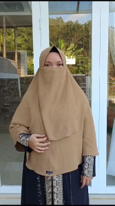 cadar tali crinkle premium/niqab syari 1 layer