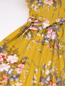 [Selangor Stock Fast Ship] Baju Raya Budak Perempuan 5-11 Tahun Gaun Kanak-Kanak Kids Girls Floral Dress Short Sleeve Corak Bunga Warna Pink Biru Kuning Hitam Comel Sekolah Parti Harian