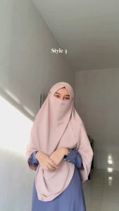 Jilbab Hijab Kerudung Bergo Instan French Khimar Syari Yora Free Cadar Tali Crinkle Airflow