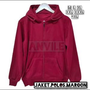 Jaket Polos Jumbo Pria Zipper Hoodie Bigsize Sleting Sweater Abu Muda M L XL XXL XXXL XXXXL XXXXXL