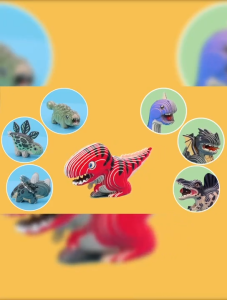 Childrens paper dinosaur 3D three-dimensional puzzle animal model assembly toy puzzle DIY Mosaic hand Tyrannosaurus rex