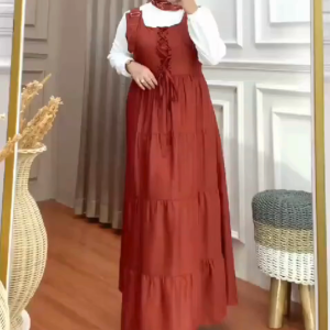 Geka Collection - Gamis VANIA Overall inner Crinkle combo Polo Linen