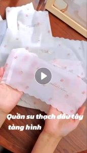 Quần lót nữ su tơ họa tiết trái dâu quần chip nữ không lộ viền QL385