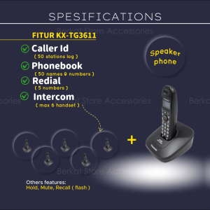 Telepon Cordless Panasonic KX-TG3611 Hitam: Pilihan Terbaik untuk Rumah & Kantor