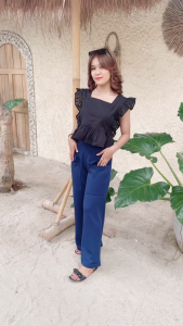 Celana Kulot Cargo Wanita Fit XXL Bahan Scuba Premium - Celana Panjang Polos Wanita Kasual