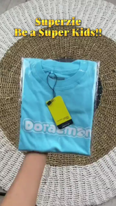 Baju Kaos Anak Distro laki aki Perempuan Gambar Doraemon Warna Biru Muda Usia 1-13 Tahun