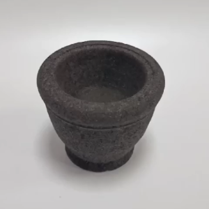 Lumpang Alu Batu Asli Mortar Pastle Lesung Alat Penumbuk Obat Herbal Ukuran 13 cm Volume 250 ml - Ulekan Batu Tradisional Aesthetik Modern Gerusan Obat
