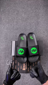 NAHA - Sandal Slop Pria Distro Wanita Karet Hitam Hijau Size 34 - 43