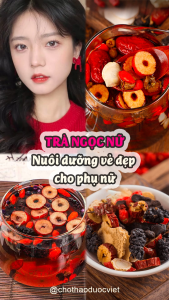 Trà ngọc nữ 5 set mix dâu tằm 10g đậu đen 10g tây dương sâm 5g thục địa 12g kỳ tử 10g táo đỏ 20g