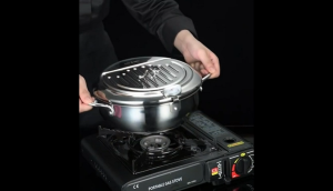 หม้อทอดลึกสแตนเลส 304 พร้อมระบบควบคุมอุณหภูมิและฝาปิดสไตล์ญี่ปุ่น Tempura Fryer Pan หม้อทอดแบบไม่เคลือบผิว หม้อทอดเทมปุระ