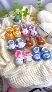 HIPPOALND Kaus kaki lantai bayi kartun baru/sol kulit anti-selip sepatu balita anak-anak boneka lucu/sepatu non-slip dalam ruangan 375-377