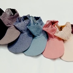 ถุงเท้าข้อสั้นลูกไม้ ผ้ากำมะหยี่เท้าอบอุ่น จัดส่งไว ถุงเท้า