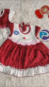 Setelan Dress Lengan Pendek Baju Bayi Perempuan Berry Planet Kidz - Planet Kids (Planet Kid)