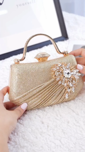 Classic Banquet Stonned Design Dinner Bag Shining fabric Clutch Bag Womens Fashionable Evening Clutch