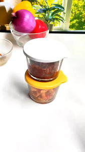 Multipurpose Container 260ML Tempered Glass Bowl With Lid Airtight Baby Food Fresh-Keeping Jar