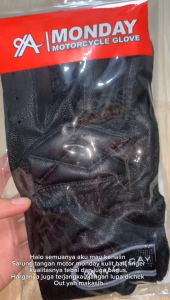 Gloves Sarung Tangan Motor Kulit MONDAY  Half Finger Setengah Jari Keren