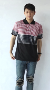 Liso Wear - Kaos Kerah Pria Motif Salur Stripe Engineering Saku Dewasa | Kaos Pria Lengan Pendek 7885