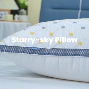 Mua 1 tặng 1Gối ngủ sợi bông mềm êm thêu sao Hilton DOFIA cao cấp chống vón cục khi giặt bảo hành 7 ngày - Chính hãng