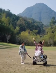 EVERY1 Outdoor Camping Trolley Wagon Foldable Cart Beach Shopping Camping Cart with Storage Basket Portable Shopping Trolley Waterproof