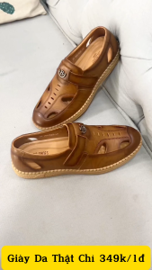 Giày da nam ANH QUANG STORE chất liệu da bò thật thiết kế đục lỗ thoáng mát cho mùa hè năng động AQ032