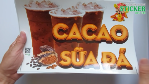 Sticker Trang Trí Hình Ca Cao Sữa Đá Nước Mía Trân Châu Cốt Dừa Decal nhựa không thấm nước