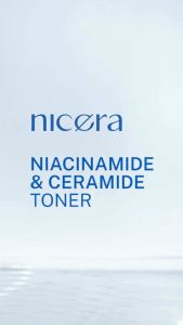 NICERA Niacinamide & Ceramide Toner 130ml with Hyaluronic Acid restore skin barrier lock in moisture kekalkan kelembapan