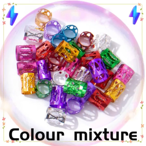 Colorful Dreadlock Hair Rings Adjustable Cuff Clip Hair Braids Dirty Braids Beads Hairpin Jewelry Hair Accessories Dreadlocks Beads Hair Braid Rings Clips Dread Locks Hair Braiding Metal Cuffs Hair Rings Decoration Accessories Jewelry-200PCS/100PCS/30PCS.