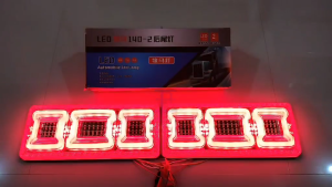 1 Pair(2pcs) - R/E ELF QUAD 12V-24V TAIL LIGHT(13"x5.5") for All Truck Elf Trailer Forward Jeep Bus - WATERPROOF