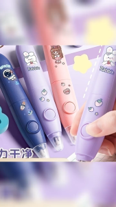 🔥ยางลบอัตโนมัติ พร้อมไส้เติม🔥ยางลบไฟฟ้าแบบใส่ถ่าน ไม่ทิ้งรอยลบง่ายประหยัดแรง เศษยางลบน้อยลง ลายการ์ตูนน่ารัก เครื่องเขียน