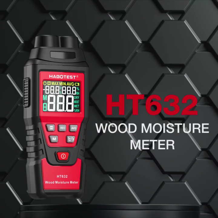 HABOTEST💥HT632 Wood Moisture Meter Wall Water Tester Digital Humidity ...