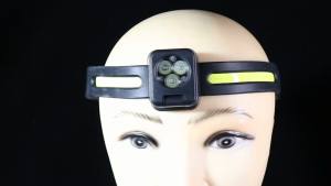 Asafee XY200 COB LED Strong Bright Headlamp Flood Light 5 Modes Small Convenient 180°Adjustment Bulid-in battery  Rechargeable Sensor Switch  Waterproof Hiking Outdoor Sports Light Head-mounted Soft Darily Use